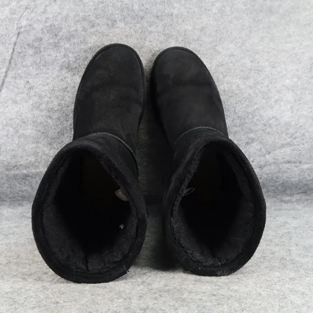 Bearpaw Shoes Kids 5 Winter Boots Pull On Leather Wool Evangaline Black Comfort
